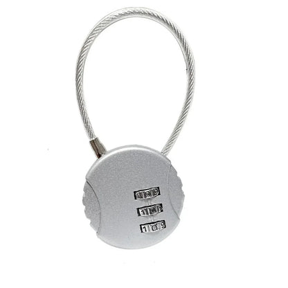 Round Steel Wire Rope Combination Lock for Luggage, Bags, Backpacks, Handle Cases, Mini Three-digit Combination Padlock