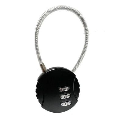 Round Steel Wire Rope Combination Lock for Luggage, Bags, Backpacks, Handle Cases, Mini Three-digit Combination Padlock