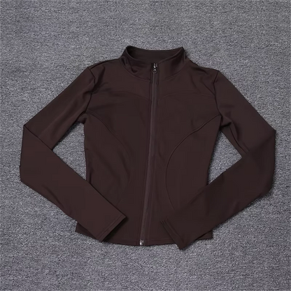Women Long Sleeve Sport Jacket Spring Summer Gym Workout Coat Yoga Running Sports Cycling Top Casual Zipper Outfit Clothes Chic