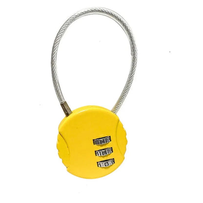 Round Steel Wire Rope Combination Lock for Luggage, Bags, Backpacks, Handle Cases, Mini Three-digit Combination Padlock