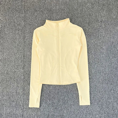 Women Sport Jacket Long Sleeve Shirt Workout Coat Gym Training Clothing Yoga Sportswear