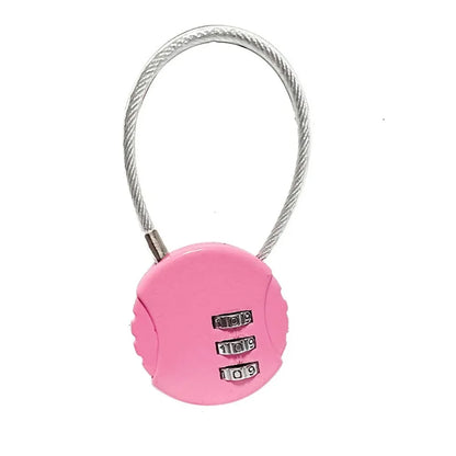 Round Steel Wire Rope Combination Lock for Luggage, Bags, Backpacks, Handle Cases, Mini Three-digit Combination Padlock